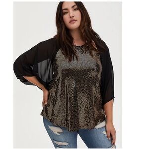 TORRID NWT BLACK CHIFFON COCOON KIMONO